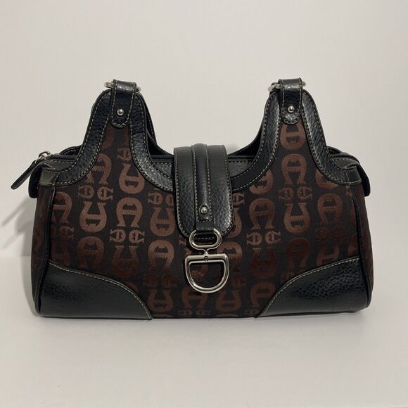Etienne Aigner Handbags - ETIENNE AIGNER Handbag: Brown Canvas Signature Logo Collection